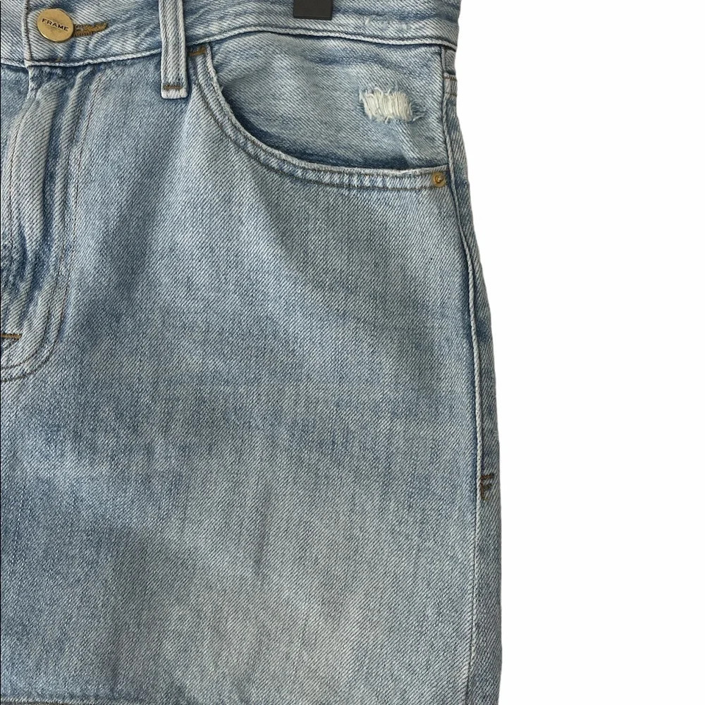Frame Le Mini Ryde Wash Distressed Denim Skirt - Picture 6 of 15